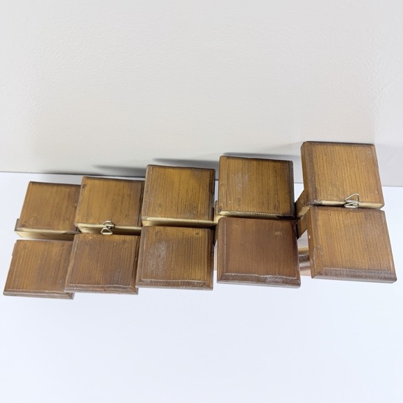 Vintage Wooden Stair Step Wall Shelves Heart Cutout Candle Display Set